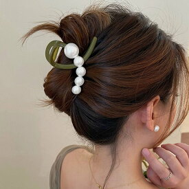 【SALE／10%OFF】miniministore ヘアクリップ バンスクリップ パール付き ミニミニストア ヘアアクセサリー バレッタ・ヘアクリップ・ヘアピン カーキ ベージュ ブラック ブルー