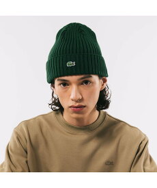 LACOSTE ワニロゴパッチリブニットキャップ ラコステ 帽子 ニット帽・ビーニー グリーン ブラック ネイビー パープル ブラウン グレー【送料無料】