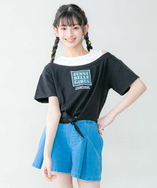 JENNI belle 【WEB限定】【UVカット】防蚊肩あきレイヤード風Tシャツ ジェニィオンラインショップ トップス カットソー・Tシャツ ブラック ブルー パープル