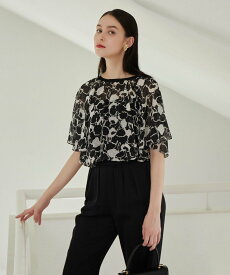 【SALE／50%OFF】ANAYI モノトーンフラワープリントボートネック ブラウス アナイ トップス シャツ・ブラウス ブラック【送料無料】