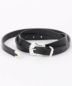 monitaly Extra Long Leather Belt �t���[�N�X�X�g�A �t�@�b�V�����G�� �x���g �u���b�N�y���������z