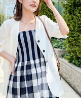 NOLLEY'S ウォッシャブル高機能半袖ジャケット ノーリーズ ジャケット・アウター ノーカラージャケット …