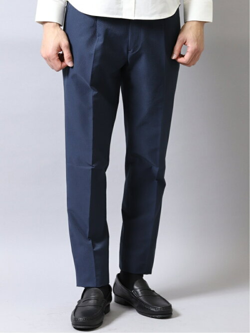 Taka Q シアサッカー ワンタックパンツ 紺 Rakuten Fashion 楽天ファッション 旧楽天ブランドアベニュー Cq6430