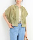 【SALE／20%OFF】fredy couleur シアーフレンチシャツブルゾン フレディ アンド グロスター ジャケット・アウター ブルゾン・ジャンパー グリーン ブラック ベージュ【送料無料】