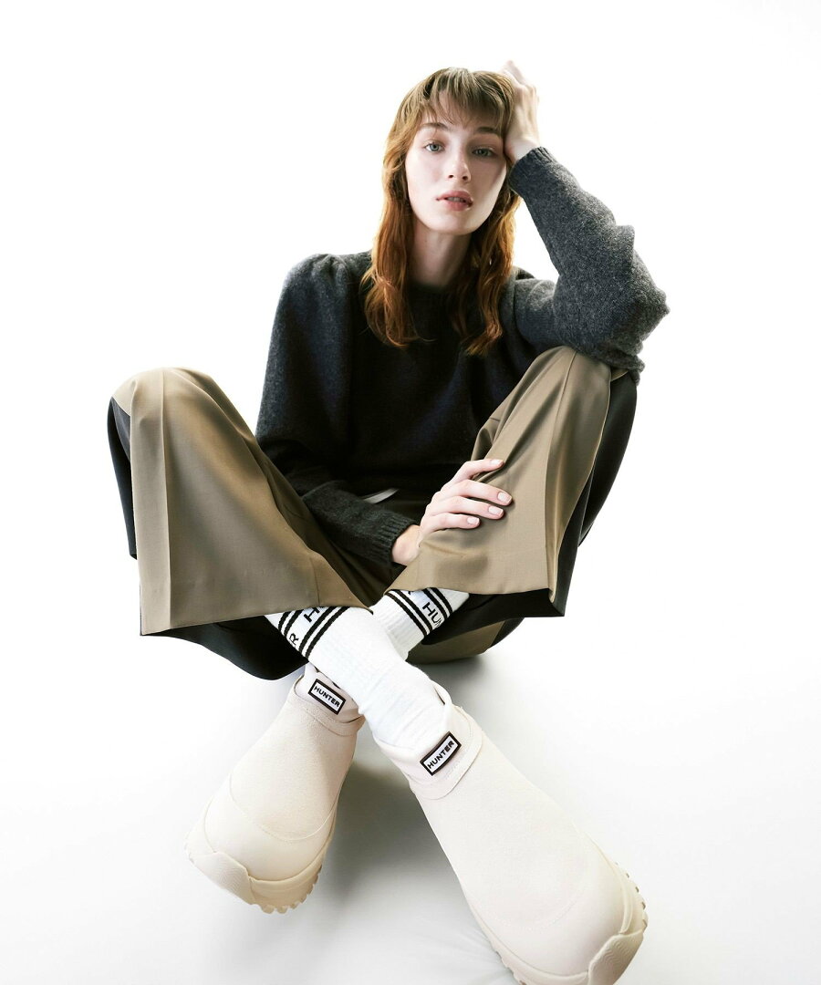 ADAM ET ROPE' FEMME 【HUNTER for ADAM ET ROPE'】別注 TRAVEL FLOW SUEDE TRAINER アダムエロペ シューズ・靴 スニーカー ホワイト ブラック【送料無料】 - メイン画像 4