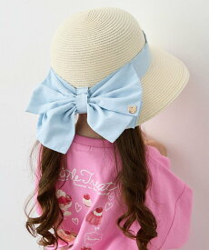 【SALE／20%OFF】ANY KIDS 【UVカット】【日よけ付き】リボンブレードハット エニィ 帽子 その他の帽子 ブラック ブルー