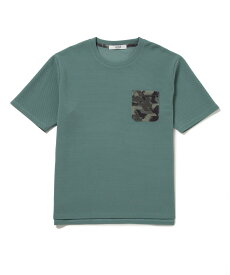 JUNRed j.n.r.d / ウェーブワッフルポケットTシャツ ジュンレッド トップス カットソー・Tシャツ ホワイト グリーン ネイビー ブルー