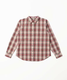 Mademoiselle NON NON コットンツイルチェックシャギー起毛 シャツ マドモアゼルノンノン トップス シャツ・ブラウス ネイビー カーキグリーン ホワイト ベージュ【送料無料】
