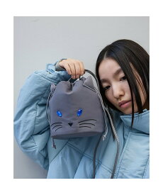 NOMINE 【FAVORI】黒猫 灰猫 巾着ショルダーバッグ ノミネ バッグ ショルダーバッグ ブラック グレー【送料無料】