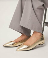UNITED ARROWS green label relaxing ポインテッド メタルライン フラットパンプス 撥水 ユナイテッドア…