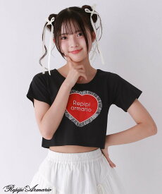 【SALE／30%OFF】repipi armario 【girly line】ハートフリルTシャツ レピピアルマリオ トップス カットソー・Tシャツ ピンク ホワイト ブラック