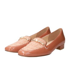 【SALE／50%OFF】Bridget Birkin 【Bridget Birkin】ツイードコンビパールビットローファー ブリジットバーキン シューズ・靴 ローファー ベージュ ブルー【送料無料】
