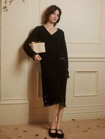 【SALE／30%OFF】gelato pique 【JOEL ROBUCHON】ツイードモコVネックワンピース ジェラートピケ インナー・ルームウェア その他のインナー・ルームウェア ブラック【送料無料】