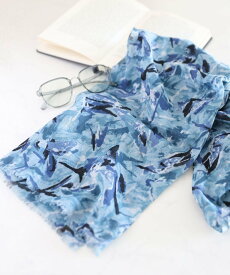【SALE／55%OFF】LEPSIM コットン総柄スカーフ レプシィム ファッション雑貨 スカーフ・バンダナ ブルー グレー イエロー