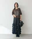 【2サイズ展開】カッセンフリルロングスカート
