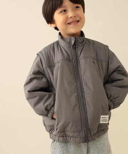 BEAMS mini 2WAY �X���[�u ���O�� �u���]�� 2026FW (90~140cm) �L�b�Y�A�E�^�[ 2WAY �x�X�g �h�� �ʉ� �ʊw �r�[���X �~�j �W���P�b�g�E�A�E�^�[ �u���]���E�W�����p�[ �O���[ �O���[���y���������z