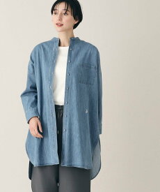 【SALE／50%OFF】Dessin 【洗える】6OZデニムバンドカラーシャツ デッサン トップス シャツ・ブラウス ブラック ブルー ネイビー【送料無料】