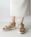 【SALE／30%OFF】Fin 厚底グリッターベルクロスポーツサンダル フィン シューズ・靴 サンダル シルバー ゴールド ベージュ ブラック【送料無料】