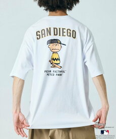 【SALE／21%OFF】FREAK'S STORE PEANUTS×MLB 別注 ビッグシルエット バックプリント Tシャツ / PADRES 【限定展開】 25SS フリークスストア トップス カットソー・Tシャツ ブラウン ブラック ホワイト【送料無料】