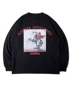 GALLIS ADDICTION �yBRANDALISED×GALLIS ADDICTION�zBLIND-BONAPARTE L/S TEE(MENS) �W���b�N���[�Y �g�b�v�X �J�b�g�\�[�ET�V���c �u���b�N �z���C�g�y���������z