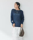 モヘヤブレンドルーズネックニット