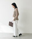 モヘヤブレンドルーズネックニット