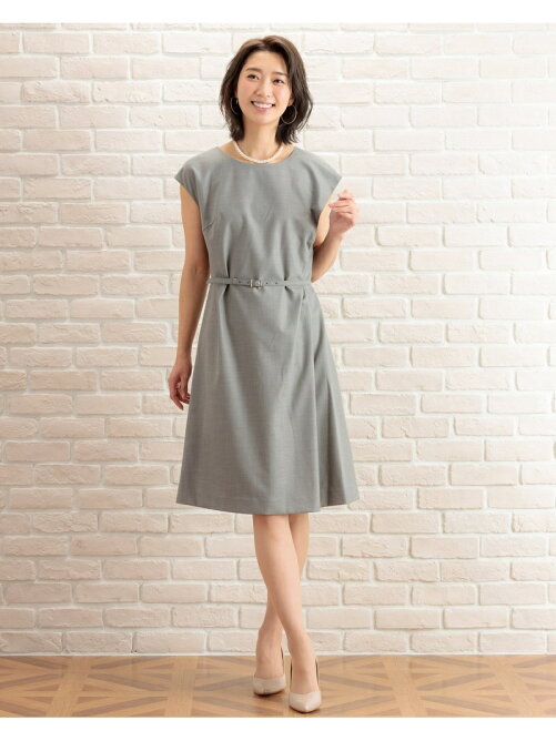White Joola White Joola マイクロシャークストレッチ 共細ベルト付きラウンドネックワンピース Rakuten Fashion 楽天ファッション 旧楽天ブランドアベニュー Ak7434