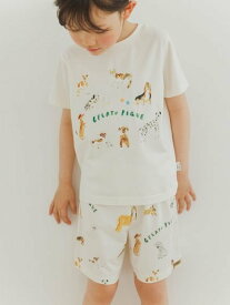 gelato pique 【接触冷感】【ヒラノトシユキ】【KIDS】DOG柄ショートパンツ ジェラートピケ パンツ その他のパンツ ホワイト【送料無料】