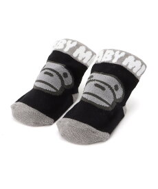 A BATHING APE MILO FACE BABY SOCKS ア ベイシング エイプ マタニティウェア・ベビー用品 ベビーソックス ブラック ホワイト ブラウン