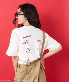 【SALE／20%OFF】FREAK'S STORE SANRIO 'HELLO KITTY' 刺繍Tシャツ 25SS フリークスストア トップス カットソー・Tシャツ ホワイト グレー【送料無料】