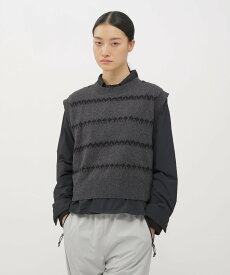 MARGARET HOWELL WOOL ALPACA FAIRISLE KNITWEAR マーガレット・ハウエル トップス その他のトップス ブラック【送料無料】