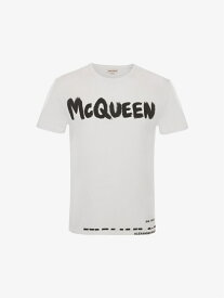 Alexander McQueen McQueen グラフィティ Tシャツ アレキサンダー・マックイーン カットソー Tシャツ ホワイト ブラック【送料無料】