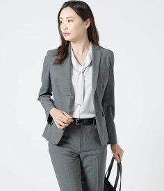 【SALE／35%OFF】NEWYORKER WOMEN 【ウォッシャブル】ポリエステルウール ノッチドラペル2釦ジャケット ニューヨーカー ジャケット・アウター テーラードジャケット・ブレザー グレー ネイビー【送料無料】