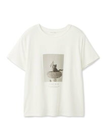 SNIDEL HOME ネコTシャツ スナイデルホーム トップス カットソー・Tシャツ ホワイト ピンク【送料無料】