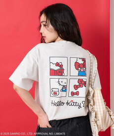 【SALE／20%OFF】FREAK'S STORE 【限定展開】SANRIO 'HELLO KITTY' バックプリント4コマTシャツ 25SS フリークスストア トップス カットソー・Tシャツ ホワイト ピンク【送料無料】