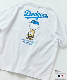 【SALE／6%OFF】FREAK'S STORE PEANUTS×MLB 別注 ビッグシルエット バックプリント Tシャツ / DODGERS 【限定展開】 25SS フリークスストア トップス カットソー・Tシャツ ネイビー ブラック ホワイト【送料無料】