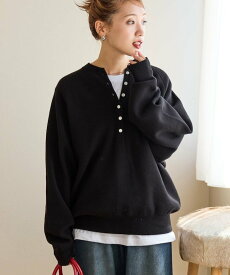 【SALE／25%OFF】FREAK'S STORE ＜新色追加＞スウェットライク ヘンリーネック ニット プルオーバー【限定展開】 25AW フリークスストア トップス ニット イエロー レッド ブラック ベージュ ブルー【送料無料】