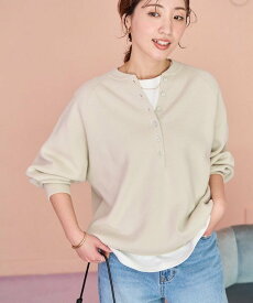 【SALE／10%OFF】FREAK'S STORE ＜新色追加＞スウェットライク ヘンリーネック ニット プルオーバー【限定展開】 25AW フリークスストア トップス ニット イエロー レッド ブラック ベージュ ブルー【送料無料】