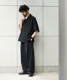 【SALE／5%OFF】FREAK'S STORE リラックスフィット リネンタッチ セットアップ/オープンカラーシャツ/ワイドスラックス 【限定展開】 フリークスストア トップス シャツ・ブラウス グレー ブラック ネイビー【送料無料】