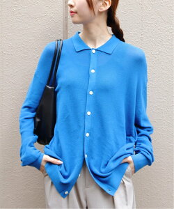 THE SHINZONE THE SHINZONE/�V���]�[�� POLO KNIT CARDIGAN �X�e�b�v�X �g�b�v�X �|���V���c �u���[ �u���b�N�y���������z