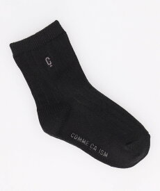 MONO COMME CA ロゴ刺しゅうソックス(ベビー・キッズサイズ) コムサイズム 靴下・レッグウェア 靴下 ブラック ホワイト ネイビー