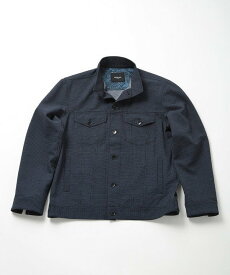 【SALE／10%OFF】MEN'S BIGI 【EVALET(エバレット)】サッカー千鳥プリントブルゾン メンズ ビギ ジャケット・アウター その他のジャケット・アウター ネイビー グレー【送料無料】