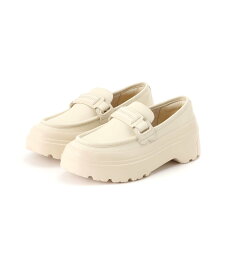 HUNTER (U)リファインド エクスプローラー フラットフォーム ローファー ハンター シューズ・靴 ローファー ブラック ホワイト【送料無料】