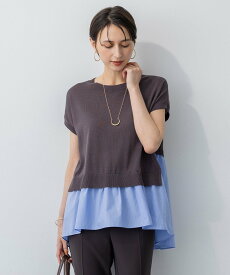 23区 【洗える】レイヤードデザイン ニット ニジュウサンク トップス ニット ホワイト ブルー ブラウン【送料無料】