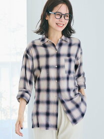 【SALE／25%OFF】coca チェックネルシャツ コカ トップス シャツ・ブラウス ブラウン ホワイト