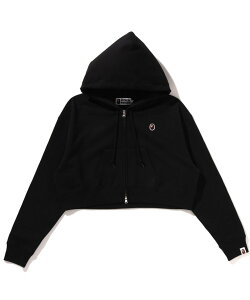 A BATHING APE APE HEAD ONE POINT CROPPED ZIP HOODIE �A �x�C�V���O �G�C�v �g�b�v�X �p�[�J�[�E�t�[�f�B�[ �O���[ �u���b�N �s���N�y���������z