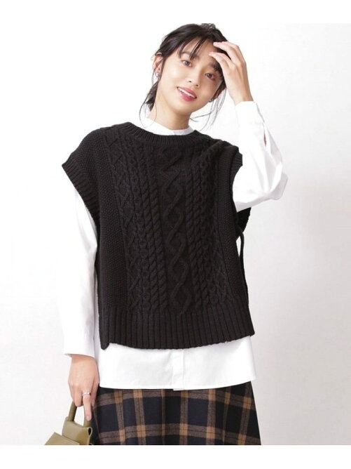 Nano Universe Web限定 ケーブルニットベスト スタンドカラーシャツレイヤードセット Rakuten Fashion 楽天ファッション 旧楽天ブランドアベニュー Bv4437