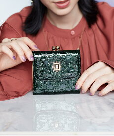 ANNA SUI ルーミー 口金二つ折り財布 クイーポ 財布・ポーチ・ケース 財布 グリーン ピンク ゴールド ネイビー パープル【送料無料】