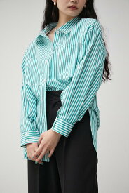 【SALE／50%OFF】AZUL BY MOUSSY RELATECH COTTON LOOSE SHIRT アズールバイマウジー トップス シャツ・ブラウス グリーン ネイビー