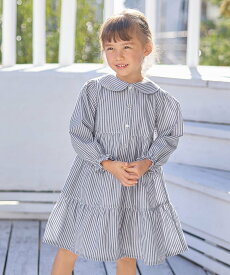 【SALE／50%OFF】ANY KIDS ストライプ シャツ ワンピース エニィ ワンピース・ドレス シャツワンピース ブルー